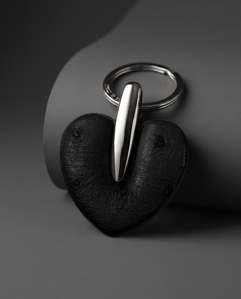 Heart Shaped Keyring - Ost Quill Black