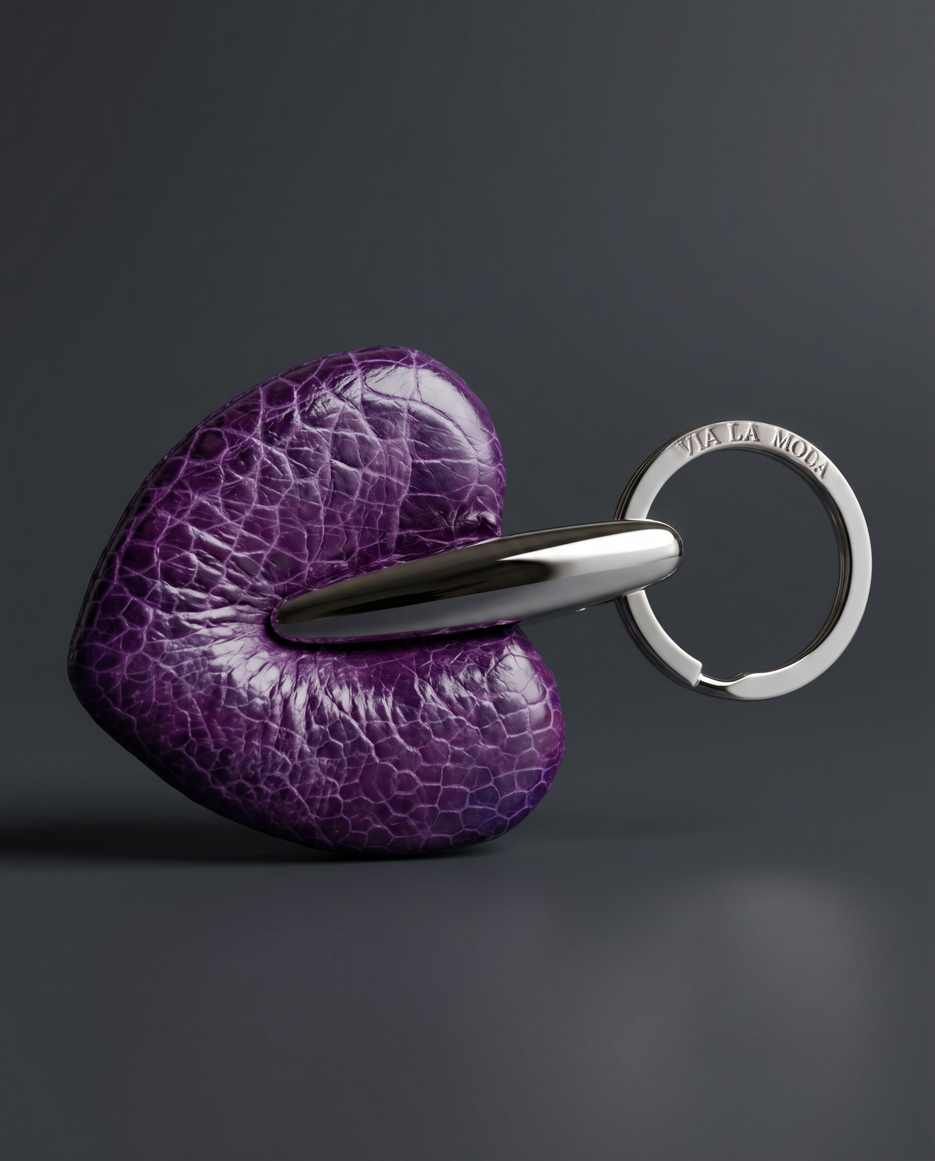 Heart Shaped Keyring - Ost Leg African Violet